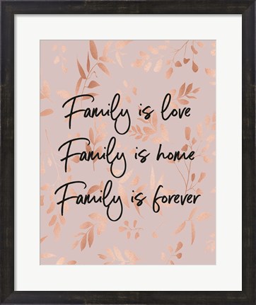 Framed Family Is Love - Pink Print