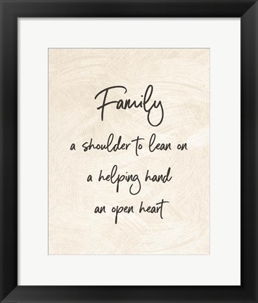 Framed Family a Shoulder to Lean On - Cream Print