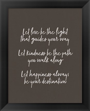 Framed Let Love Be the Light - Black Print