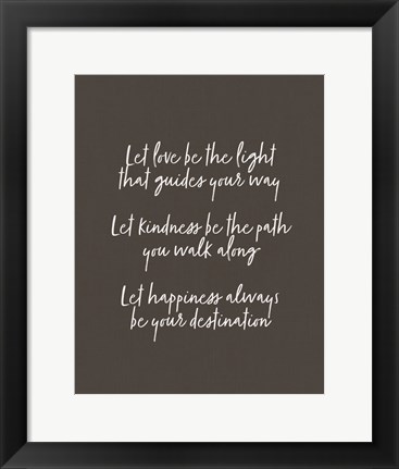 Framed Let Love Be the Light - Black Print