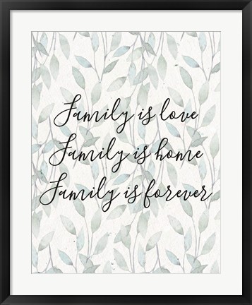 Framed Family Is Love - Leaves Print