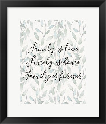 Framed Family Is Love - Leaves Print