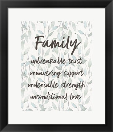 Framed Family Unbreakable Trust - Leaves Print