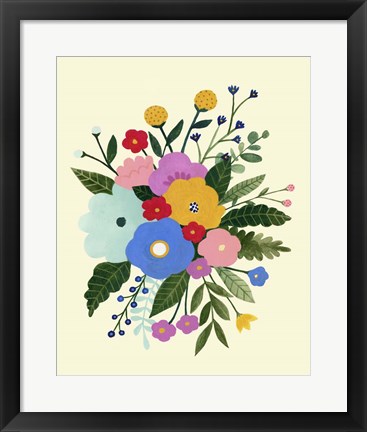 Framed Primary Blooms I Print