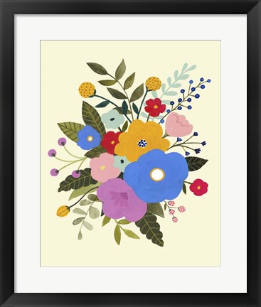 Framed Primary Blooms II Print