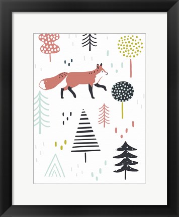 Framed Fox Forest I Print