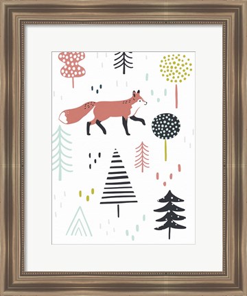 Framed Fox Forest I Print