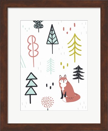 Framed Fox Forest II Print