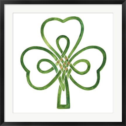 Framed Gilded Shamrock I Print