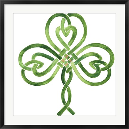 Framed Gilded Shamrock II Print