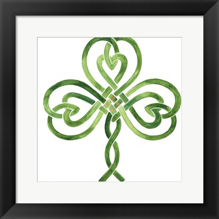 Framed Gilded Shamrock II Print