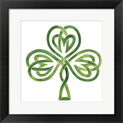 Framed Gilded Shamrock III Print