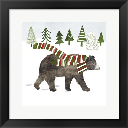 Framed Woodland Christmas I Print