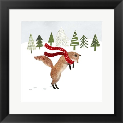 Framed Woodland Christmas III Print