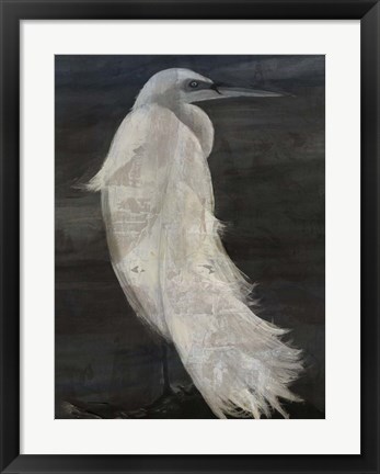 Framed Textured Egret II Print