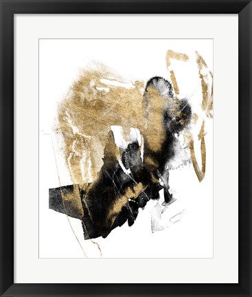 Framed Black &amp; Gold Splash I Print