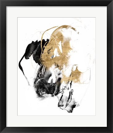 Framed Black &amp; Gold Splash II Print