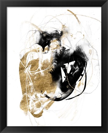 Framed Black &amp; Gold Splash III Print