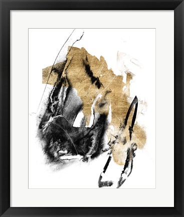 Framed Black &amp; Gold Splash IV Print