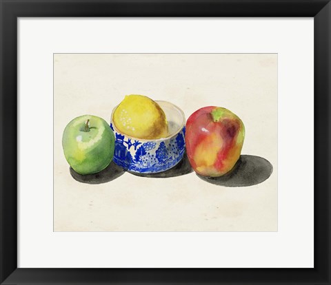 Framed Still Life with Apples &amp; Lemon I Print