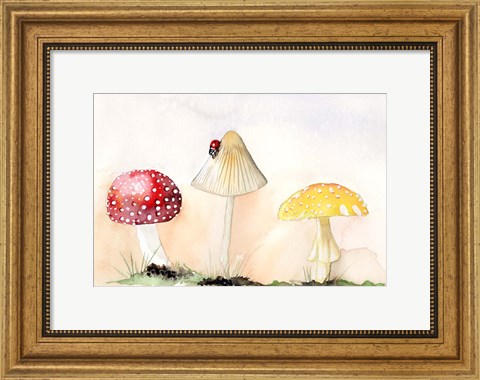 Framed Faerie Mushrooms I Print