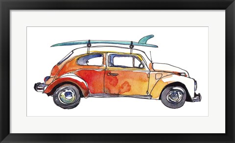 Framed Surf Car V Print