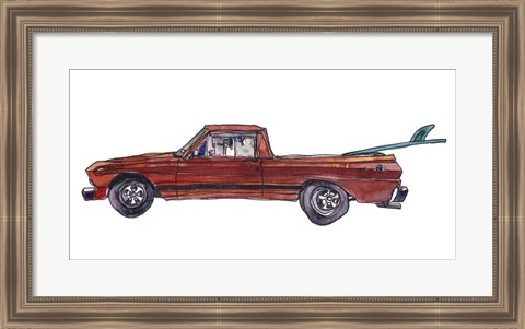 Framed Surf Car X Print