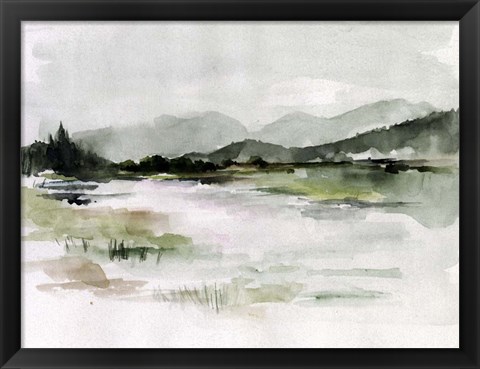 Framed Lake Mist I Print