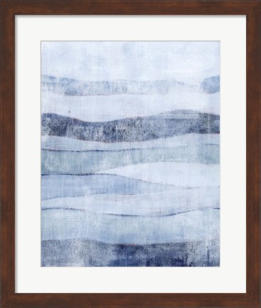 Framed White Out in Blue II Print