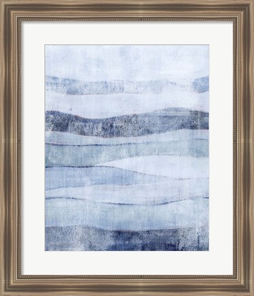 Framed White Out in Blue II Print