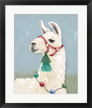 Framed Painted Llama I Print