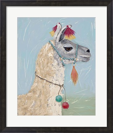 Framed Painted Llama II Print