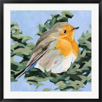 Framed Painterly Bird I Print