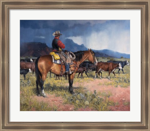 Framed Twenty Years in the Saddle Print