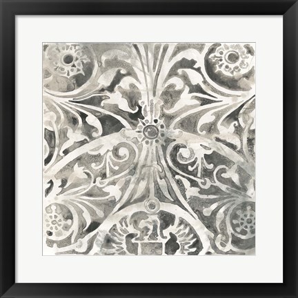 Framed Antique Stone Tile IV Print