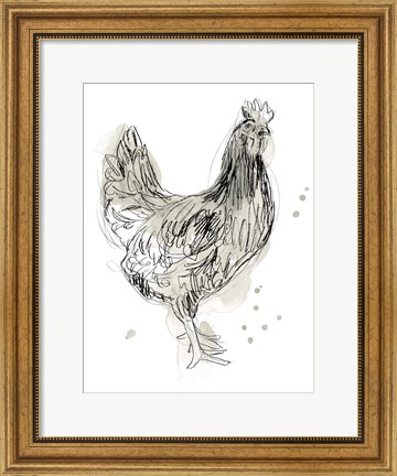 Framed Feathered Fowl I Print