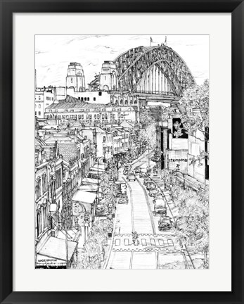 Framed City in Black &amp; White II Print