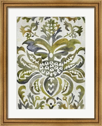 Framed Verdant Damask IV Print