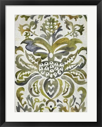 Framed Verdant Damask IV Print