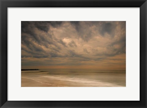 Framed Stormy Seascape at Sunrise, Cape May National Seashore, NJ Print