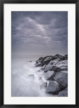 Framed Stormy Shoreline, Cape May National Seashore, NJ Print