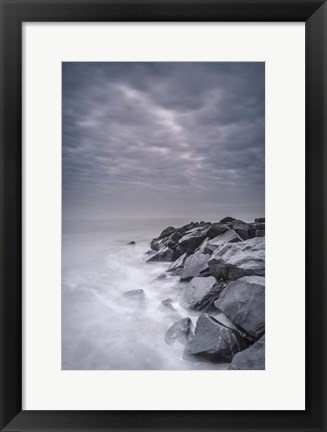 Framed Stormy Shoreline, Cape May National Seashore, NJ Print