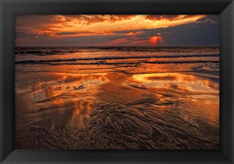 Framed Sunset, Delaware Bay, Cape May NJ Print