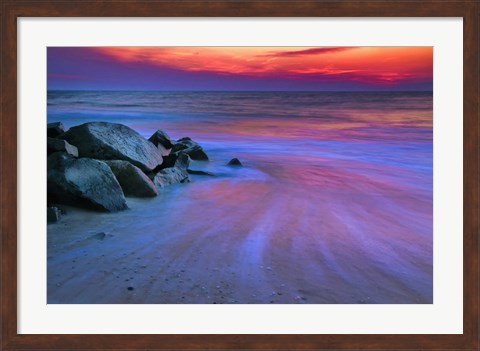 Framed Sunset On Delaware Bay, Cape May NJ Print