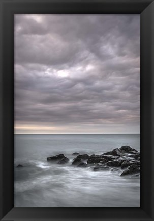 Framed Stormy Beach Landscape, Cape May National Seashore, NJ Print