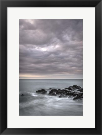 Framed Stormy Beach Landscape, Cape May National Seashore, NJ Print