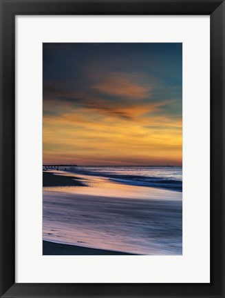 Framed Sunrise On Winter Shoreline 1, Cape May National Seashore, NJ Print