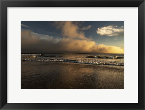 Framed Sunrise On Ocean Shore 2, Cape May National Seashore, NJ Print