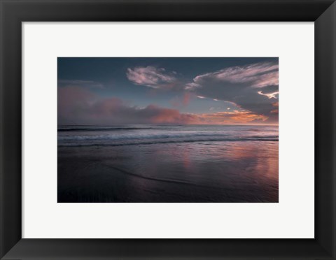 Framed Sunset On Ocean Shore 3, Cape May National Seashore, NJ Print