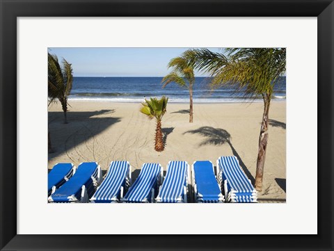 Framed Stacked Beach Chairs, Monmouth Beach, NJ Print